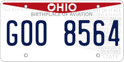 OH license plate GOO8564
