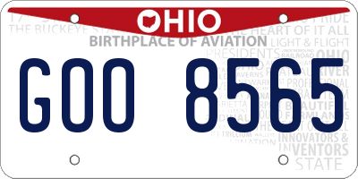OH license plate GOO8565