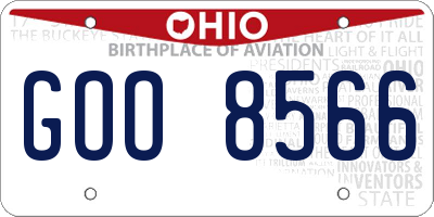 OH license plate GOO8566