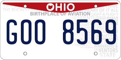 OH license plate GOO8569