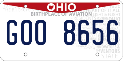 OH license plate GOO8656