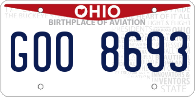 OH license plate GOO8693