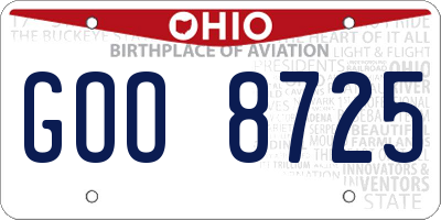 OH license plate GOO8725