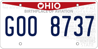 OH license plate GOO8737