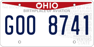 OH license plate GOO8741