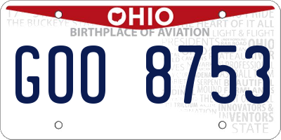 OH license plate GOO8753