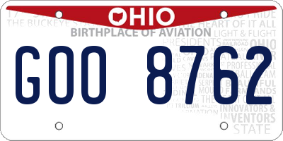 OH license plate GOO8762