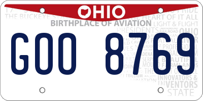 OH license plate GOO8769