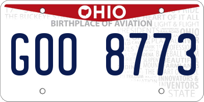 OH license plate GOO8773