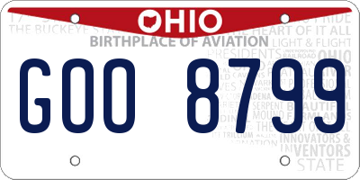 OH license plate GOO8799