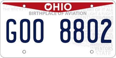 OH license plate GOO8802