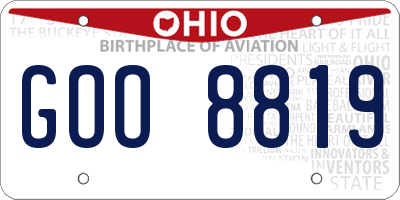 OH license plate GOO8819