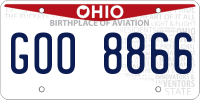 OH license plate GOO8866
