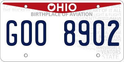 OH license plate GOO8902