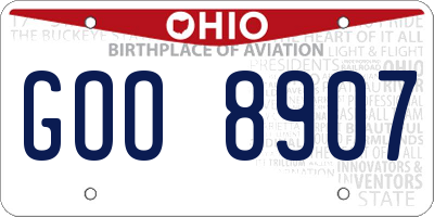 OH license plate GOO8907