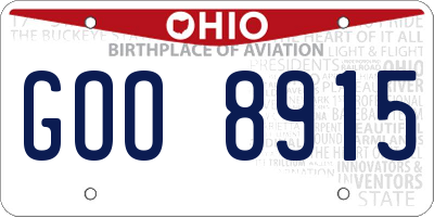 OH license plate GOO8915