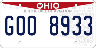 OH license plate GOO8933