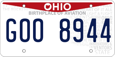 OH license plate GOO8944