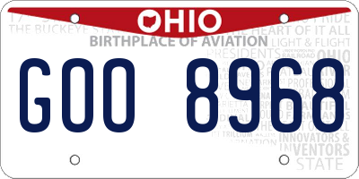 OH license plate GOO8968