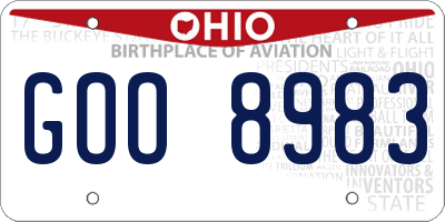 OH license plate GOO8983