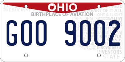 OH license plate GOO9002
