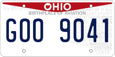 OH license plate GOO9041