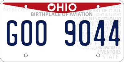 OH license plate GOO9044