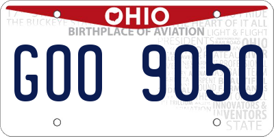 OH license plate GOO9050