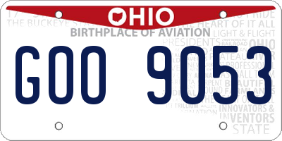 OH license plate GOO9053