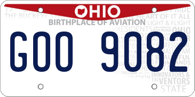 OH license plate GOO9082