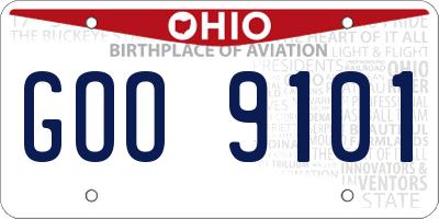 OH license plate GOO9101