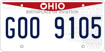 OH license plate GOO9105