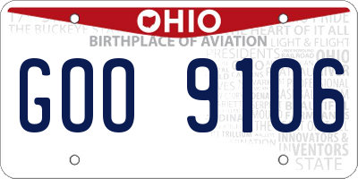 OH license plate GOO9106
