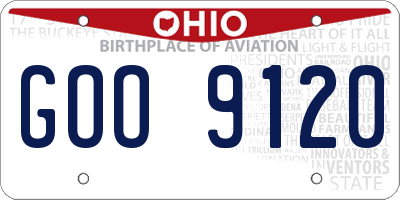 OH license plate GOO9120