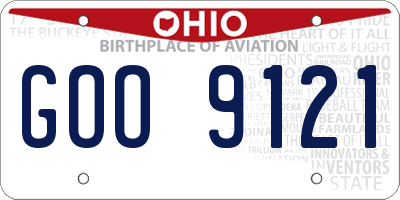 OH license plate GOO9121