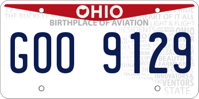 OH license plate GOO9129