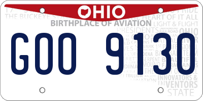 OH license plate GOO9130