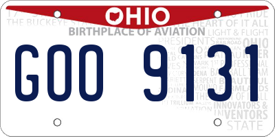 OH license plate GOO9131