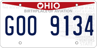 OH license plate GOO9134