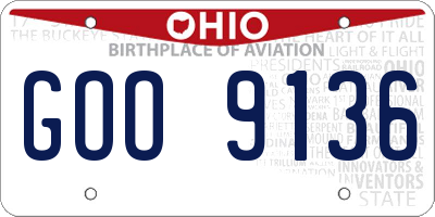 OH license plate GOO9136
