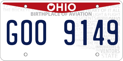 OH license plate GOO9149