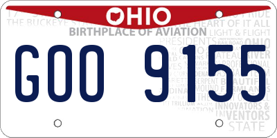 OH license plate GOO9155