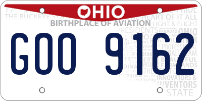 OH license plate GOO9162