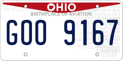 OH license plate GOO9167