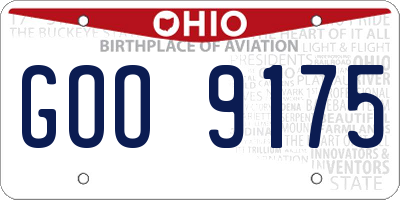 OH license plate GOO9175