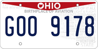 OH license plate GOO9178