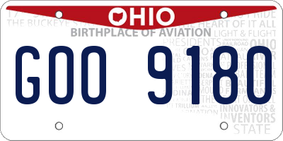 OH license plate GOO9180