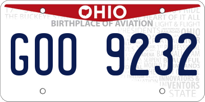 OH license plate GOO9232