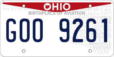 OH license plate GOO9261