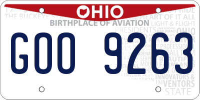 OH license plate GOO9263